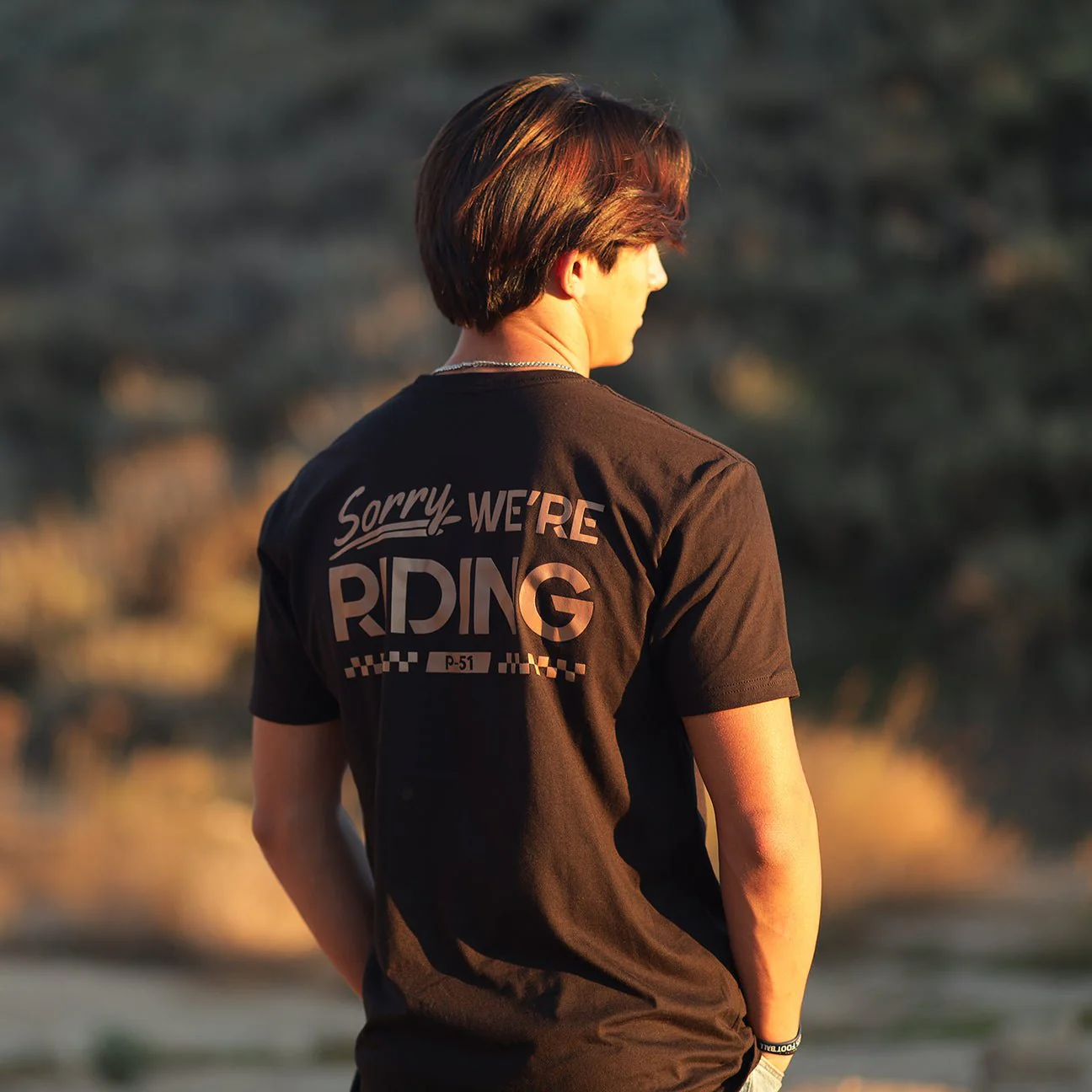 Sorry, We're Riding Tee - Image 7